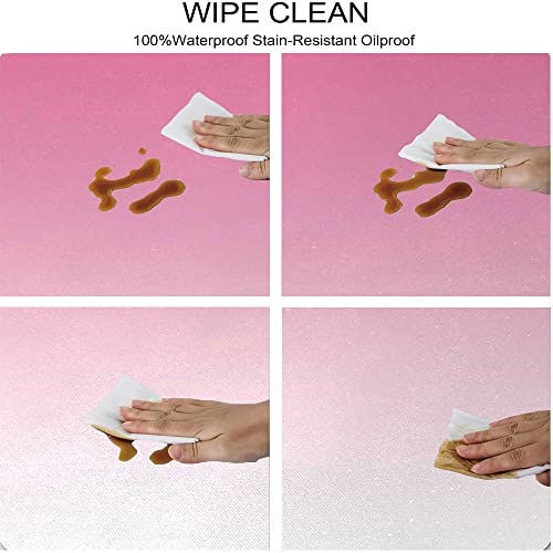 Esfvrg Ombre Oval Fitted Tablecloth, For Kitchen Dining, Party, Holiday, Christmas, Buffet, Fits 48" X 72" Table, Pale Pink #TOP2