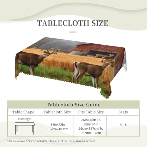 Nappe rectangulaire de ferme avec cerf décoration table extérieure