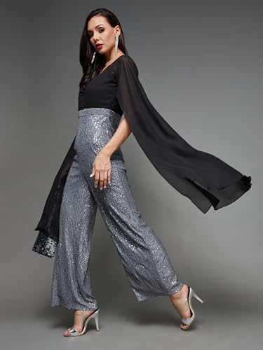 Image of Miss Chase Women's Keyhole Neck Regular Sleeve Regular Length Jumpsuit with Pockets