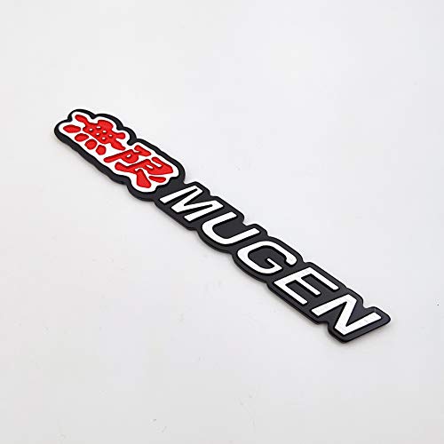 Brushed Metal Mugen Logo Car Emblem Premium 3D Letter Badge Racing Sport Sticker Turbo Power Decal (Red) #TOP2