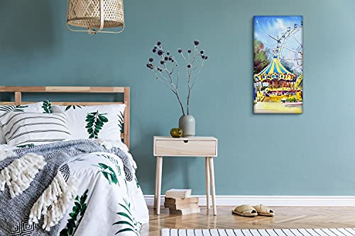 Horloge Toile Salon et Chambre Décoration Murale Image de Carrousel - 5