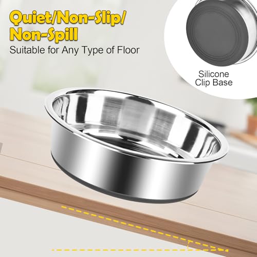 bssmmai 4 Stück Hundenapf Edelstahl, Hundenapf rutschfest mit Silikonboden, Hundenäpfe für Futter und Wasser, Hundeschüssel für Kleine Mittlere Große Hunde, Fressnapf Hund Metall, Dog Bowl (900ML)