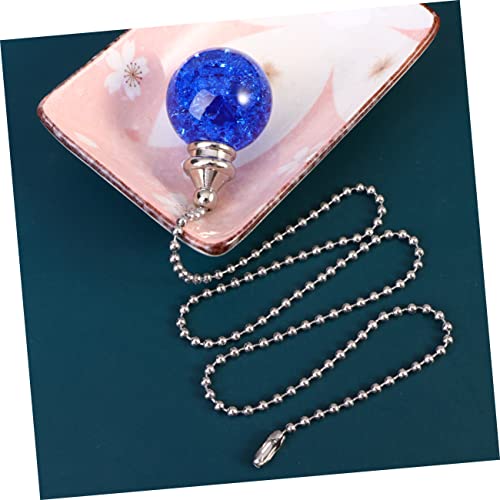 Image of Mobestech Ceiling Fan Pull Chain Extender Pull Chain Light Fixture Ceiling Fan String Replacement Crystal Fan Pulls Crystal Ball Fan Pulls with Connector Zipper Blue