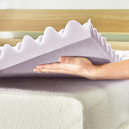 Mellow 1.5 Inch 5-Zone Memory Foam Mattress Topper, Soothing Lavender Infusion, King #TOP5