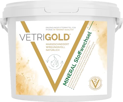 VETRIGOLD Mineral Stoffwechsel - Mineralfutter (Pellet) für stoffwechselbelastete Pferde - 1,5 kg Eimer