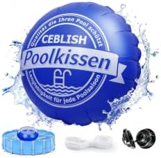 Ceblish Poolkissen Winter 2m Rund, 0,5 mm Verdickter KaltbestäNdiger Luftkissen Pool, Pool Kissen Winter Leckagesichere SpiralmüNde mit 15 m Seilen