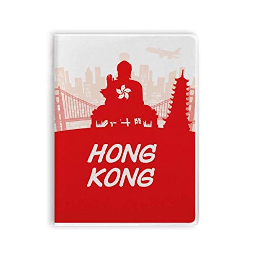 Carnet de notes élégant en gomme de Chine couleur rouge Hong Kong texturé