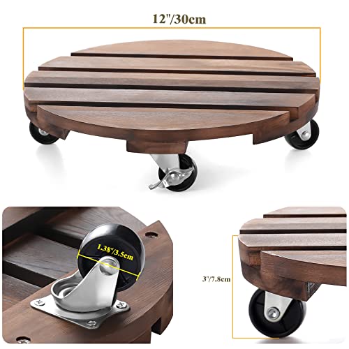 2pack 12" Plant Caddy Plant Stand with Wheels Rolling Plant Stand Heavy