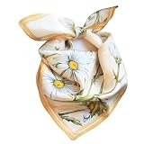 Clysoru Scarfs For Women Vibrant Colors Scarves Lightweight And Silky Square Scarf 27.5 * 27.5 in (yellow daisy)