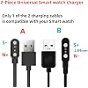 Universal Charger Magnetic 2-Pin for Smart Watch, USB Charging Cable for VeryFit Da Fit Letsfit Willful YAMAY Uwatch and other brands of all 2.54mm - 2.84mm-Pin-Pitch Smartwatches [Model A&B, One fit]