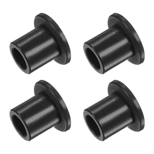 Kozelo 4 Stück Nylon-Flanschbuchsen [10,5 mm Bohrung x 15,9 mm Außendurchmesser x 19,2 mm Länge] Nylon-Kunststoffbuchsen für Welle, schwarz