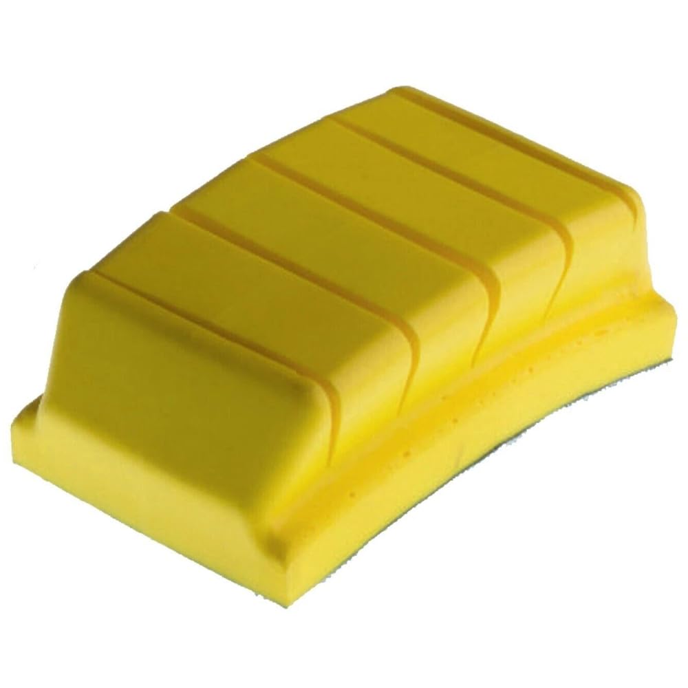Flexible Softback Yellow Sanding Block – Ergonomic Hand Sanding Tool for Automotive Bodywork, Filler, and Primer – FSB-Flex Abrasive Block