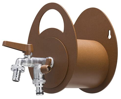 Portatubo Da Muro In Metallo Con Rubinetto A Doppia Uscita Belfer 42/MU Ruggine