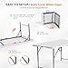 VINGLI 4 FT Plastic Folding Camping Table,3-Level Adjustable Height, Portable in/Outdoor Party Picnic Dining Desk, Garden Soccer Multipurpose Entertaining Activities，White