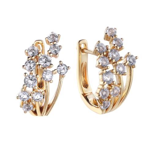 Durán Exquse-Pendientes Edicion Limitada, aros con topacios en cascada, monaquela. Plata Dorada