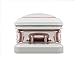 Overnight Caskets Primrose Metal Funeral Casket - Premium 18-Gauge Steel - Fully Appointed Adult Casket - Coffin Featuring Antique-White Velvet Interior Lining and Coordinating Pillow & Throw Set