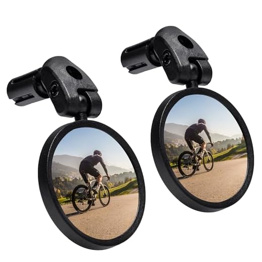 2 PC Bike Mirror, Newlight66 Bar End Bike Mirror, Adjustable Handlebar Rear View Mirrors for Mountain Road Bike Bicycle(1 Pair) (Black)