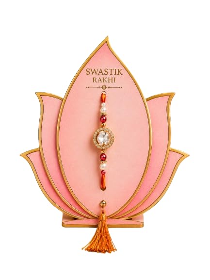 Premium Designer Rakhi for Brother with Decorative Leaf Card & Gift Box | Crystal Studded Rakhi for Bhai | Raksha Bandhan Special-image-42