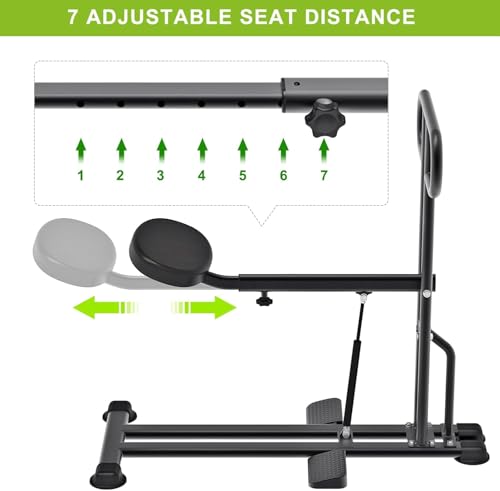 Image of Kipika Squat Machine - Home Gym Workout Equipment for Total-Body Fitness - Low Impact Glute Leg Cardio Trainer with Ergonomic Multi-Grip Handle - 7 Position Seat Adjustment Durable Steel Construction