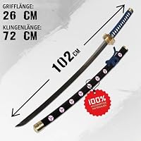RoronoaZoro Katana One Piece - handgeschmiedet, Shusui Schwert, echt scharfes Samurai Schwert, handgeschmiedet aus Edelstahl mit Scheide 102 cm, Zoro-Cosplay – Ansicht 4