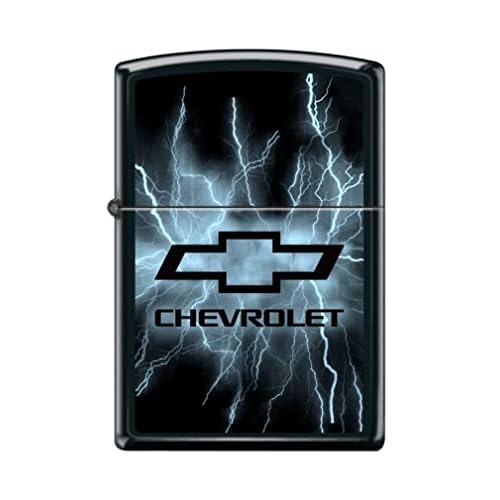 Zippo Lighter- Chevy Chevrolet Lightning Bolts Black Matte Windproof Lighter #Z477
