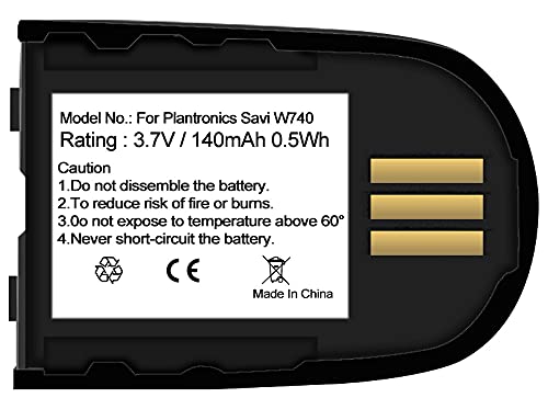 DDONG PLUS Replacement Battery W740(WH500) for Plantronics Savi WH500 CS540-XD CS545-XD WL Headset Battery 82742-01 84598-01 Battery