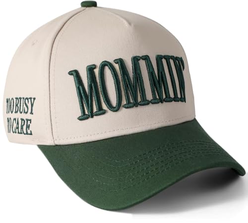 Image of Mommin Trucker Hat, Mom Hat, Embroidered Vintage Two Tone Mommin Hat