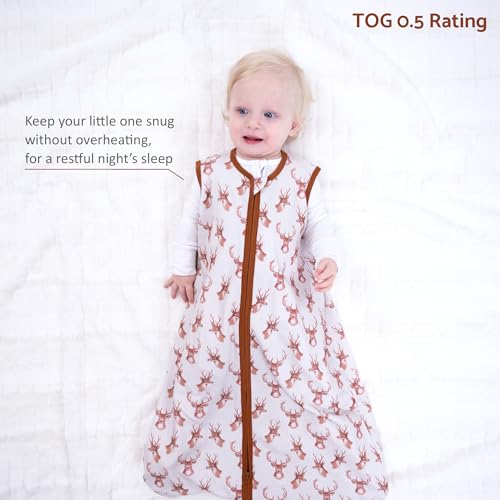 Image of LollyBanks Sleep Sack, 100% Cotton Neutral Baby Sacks, 0.5 TOG Sleep Sacks Lightweight with 2-Way Zipper