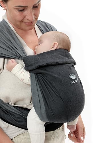 Manduca Twist - Zaino A Fascia Per Bebè - Con Tracolla Morbida - Per Neonati E Bambini Fino A 15 Kg - Cotone Ecologico - Nero Antracite - 6