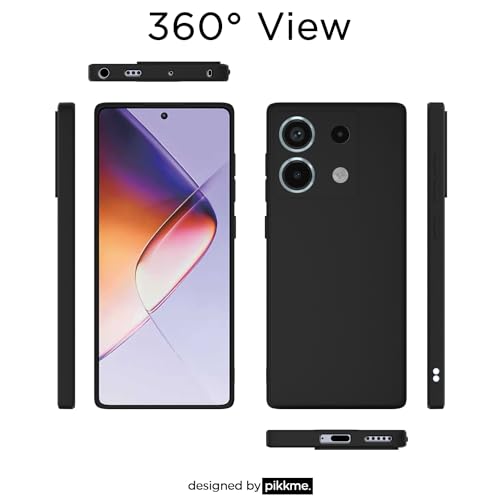 Image of Outlouders Back Cover for Redmi Note 13 Pro 5G | Camera Protection | Durable Soft Matte Silicone Bumper Case (Black)