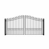 ALEKO 12x6 London Dual Swing Driveway Gate, Anti-Rust Galvanized Steel, Outdoor Fence Security Barrier - DG12LOND