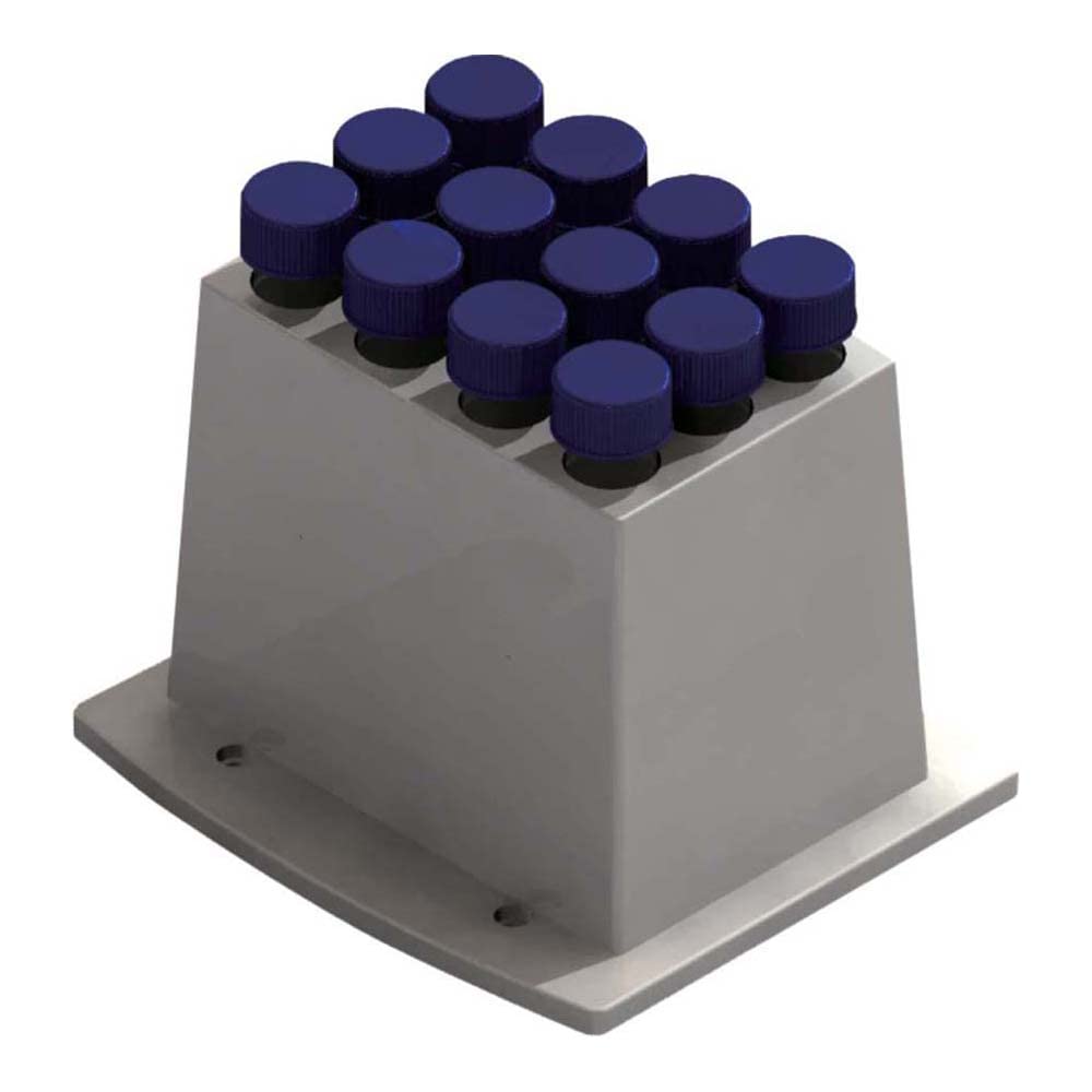 neoLab Bloques de recambio de aluminio WB 7-0928, para tubos de centrífuga, 12 x 15 ml, para recipientes de 17 mm de diámetro, color gris