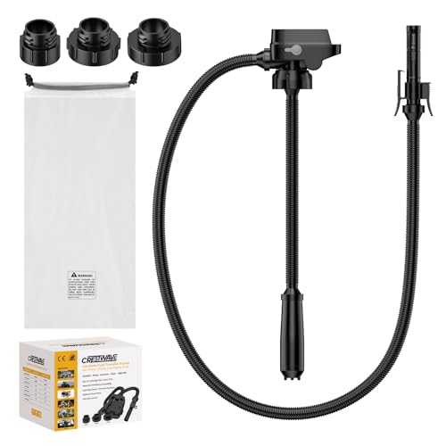 CrestWave Automatic Cordless Fuel Transfer Pump, 3.2 GPM Gas Can Pump Battery Powered, Compatible with DeWalt 20V & Milwaukee M18, for Lawn Mower, Tractor, Generator Fueling - Bare Tool