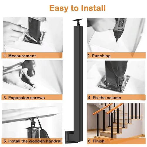 Poste de barandilla para terraza y escaleras con soportes de 270° 6