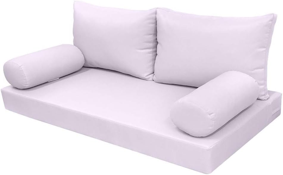 Prolinemax Style 2 - Mattress & Pillow Bolster Cushion for Outdoor Indoor Daybed Porch Swing Bed Knife Edge Full Size AD107 | Covers ONLY |