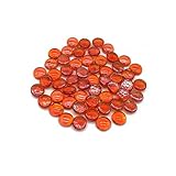 Orange Flat Glass Marbles 1lb, 100PCS Glass Beads, Stones, Pebbles, Glass Gems for Vases Fillers,...