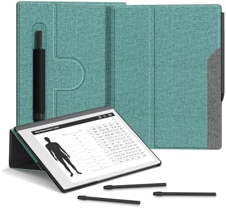 Ayotu Book Folio Case for Remarkable 2 Paper Tablet 10.3" 2020 Released, Premuin Fabric Smart Cover with 360 Degree Rotatable Stand and Stylus Pocket, Only for Remarkable 2, Gray & Green