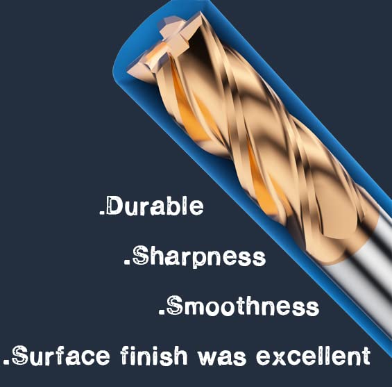 Miniatura 3 de sisona Brocas de carburo de punta cuadrada de 316 pulgadas, 4 flautas, diámetro de 316 pulgadas, longitud total de 2 pulgadas, nitidez, duradera,