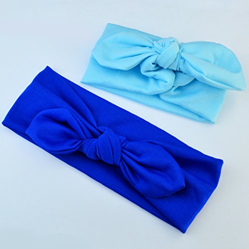 Miayon Women Hair Bands Bows Knot Headbands Rabbit Ear Headwraps Turban Hairband Hair Accessories 10Pcs Solid Color For Woman Girls #TOP1