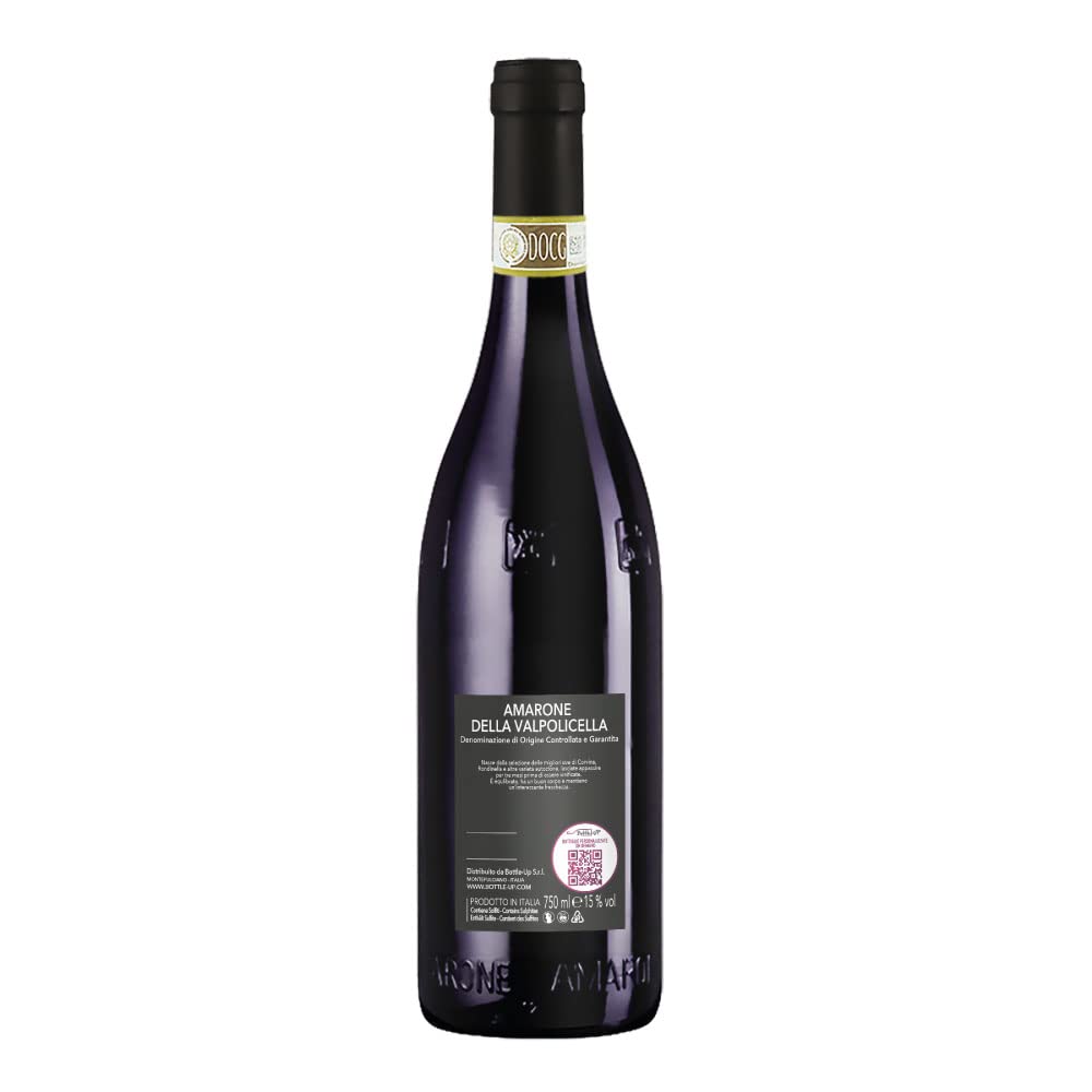 Bottiglia di Amarone della Valpolicella DOCG con etichetta personalizzata - Idea regalo esclusiva e originale per uomo, festa del Papà, festa del Nonno, compleanno e Natale. (Foto e Testo)