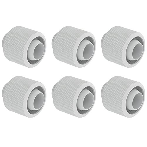 dracaena.io 6 Pack G1/4" Thread to 3/8" ID, 1/2" OD Compression Fitting for Soft Tubing, Soft Tube Connectors for Computer Water Cooling System, White by greenDracaena - Used condition - US$23.67