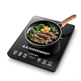 AMZCHEF Portable Induction Cooktop, 20 Temperature & Power Levels, 1800W