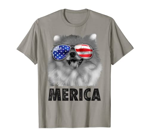 Pomeranian 4th of July Merica Men American Flag Pom Dog T-Shirt, Black