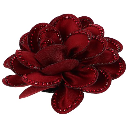 TOVINANNA Clips para Zapatos Mujer con Flores de Poliéster Desmontables, Adornos Tridimensionales con Gemas de Imitación, Accesorios para Botas de Invierno para Bodas y Uso Diario