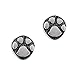 Sterling Silver Paw Print Post Stud Earrings