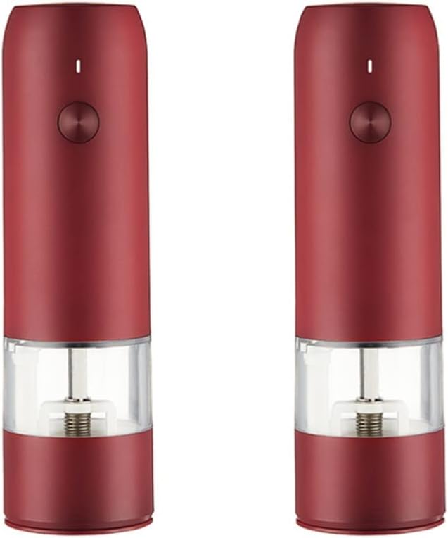 2Pcs Electric Salt Pepper Grinder Set Charge Spice Mill Grinder Adjustable Coarseness Pepper Mill Grinder Kitchen Tools(J)