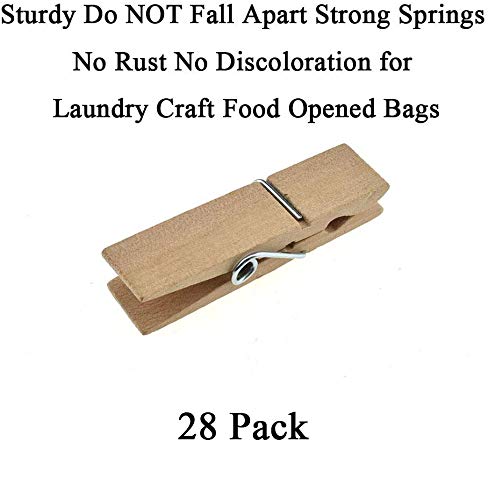 image for HAHIYO Wooden Clothes Pins Clothespins Extra Wide Do NOT Fall Apart 2.