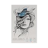 WOPIYNAG Wassermann-Sternzeichen-Poster auf Leinwand, 