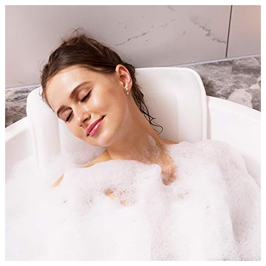 Bath Cushion Spa Bathtub Pillow Mat Full Body Support Rest for Head Neck Back Spine Tailbone Non-slip 10 Strong Suction Cups