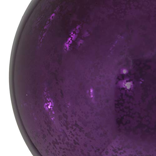 Vickerman 6" Christmas Ornament Ball, Plum Shiny Mercury Finish, Shatterproof Plastic, Holiday Christmas Tree Decoration, 4 Pack #TOP2